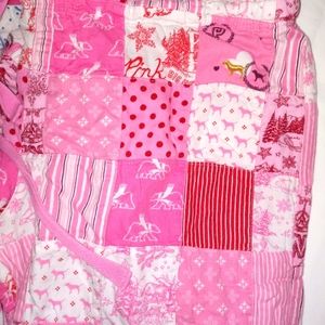 PINK victoria's secret pajama pj bottoms medium m draw string